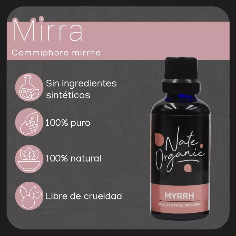 Nate Organic Aceite Esencial Mirra 100% Puro Natural 50 Ml