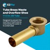 EZ-FLO Bath Waste and Overflow Shoe, 1-1/2 Inch Tubular Outlet,