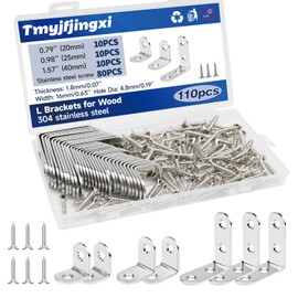 Tmyjfjingxi - 30 soportes de esquina en L plateados para madera de 3 tamaños en ángulo L para estantes muebles resistentes con 80 tornillos