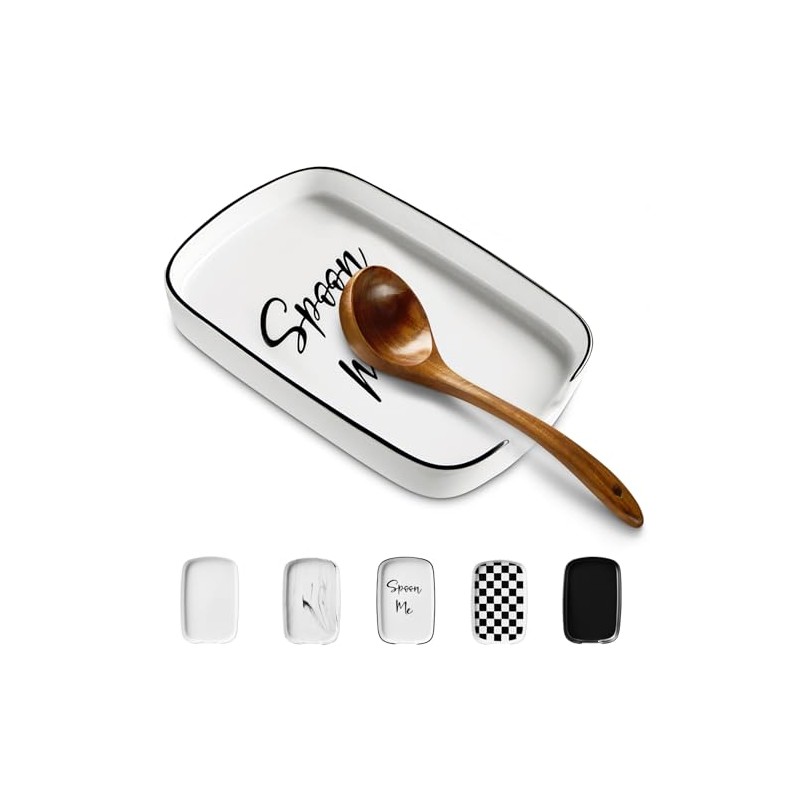 ABRUTY Spoon Rest for Stove Top, Ceramic Spoon Holder for