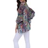 LazLake Women's Chiffon Blouse Loose Shirt Flowers Tunic Batwing Tops,