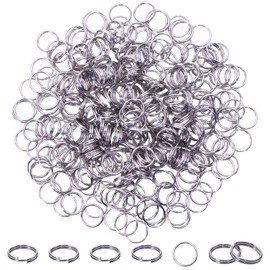Stainless Steel Double Loop Split Rings Small Key Ring Chain Jump Rings Connector for Home Car Keys Organization DIY Craft Necklace Bracelet Earrings Jewelry Making, 300PCS (1 x 12mm)
