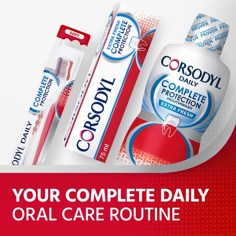 Corsodyl Complete Protection Toothpaste, Extra Fresh, Gum care, Fluoride Toothpaste,