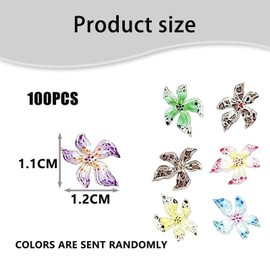 100PCS 3D Flower Nail Charms, Colourful 3D Flowers Nail Art Stickers, Nails Charms for Nails Art Accessories, Stickers Flowers Decorations for Manicure Designs DIY Crafts