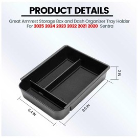 GFJNFG Compatible with Nissan Sentra Center Console Organizer 2020-2025, For Sentra Console Organizer Insert, Center Console Armrest Storage Box Sentra 2020-2025