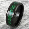 Adreamz 8mm Black Tungsten Carbide Ring for Men Women Green
