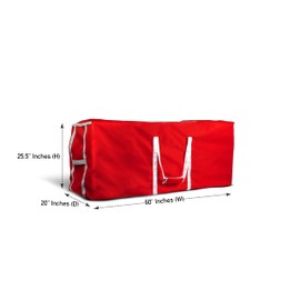 Covers & all Christmas Tree Storage Bag, Made of Waterproof, UV-Resistant Polyester Fabric (60” W x 20” D x 25.5” H, Red)