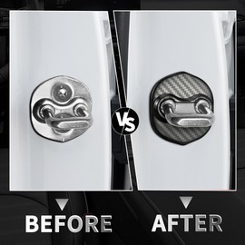 TOMALL 4 Pcs Car Door Lock Latches Covers Compatible with Kia Forte Cerato Soul Sorento, Compatible with Hyundai Santa Fe Auto Vehicle Specific Protection Exterior Accessories (Carbon Fiber)