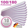 Pack of 10 Professional Zebra File Straight 100/180 - Nail