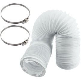 SPARES2GO Vent Hose & Screw Clips Kit for Logik Vented Tumble Dryer (4" / 100mm Diameter)