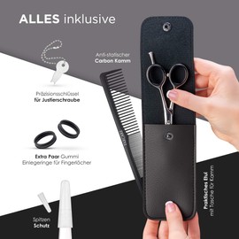 FABCARE Hair Scissors with One-Sided Micro Teeth - Extra Sharp - Professional Hair Cutting Scissors 6 Inch - Hairdressing Scissors Professional