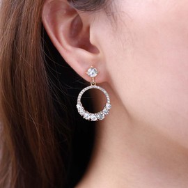 Yheakne Boho Kristall Kreis Tropfen Ohrringe Gold Offener Kreis Ohrringe Strass Kreis Baumeln Ohrringe Vintage Kreis Cz Punkt Ohrstecker Schmuck Für Frauen Und Mädchen