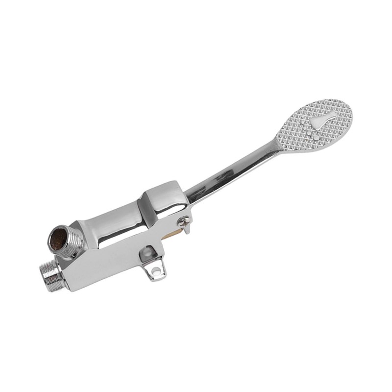 Faucet Foot Pedal Valve Silver Stainless Steel Water Saving Floor