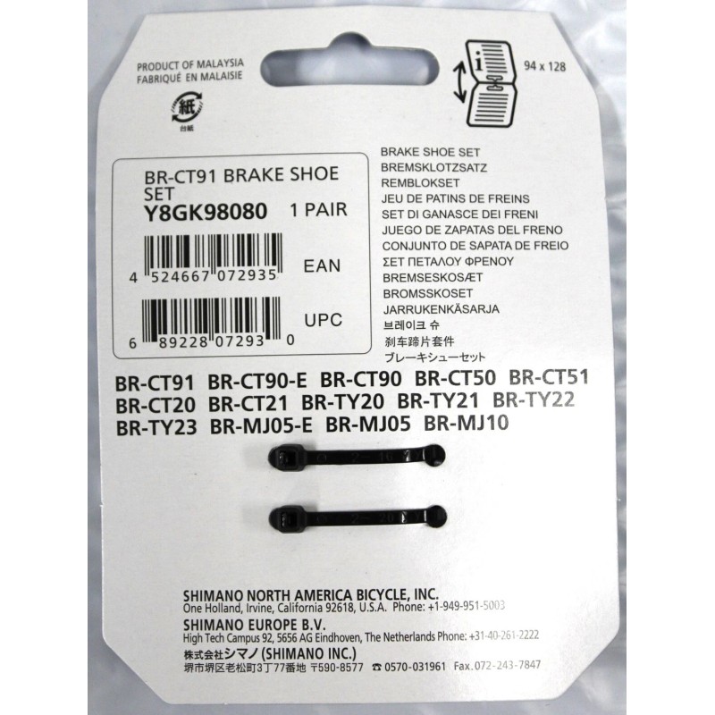 Shimano 2 Shimano BR-CT91 Brake Pads Altus Smooth Post Cantilever
