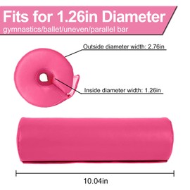Tepemccu Gymnastics Bar Pad - Protective Sleeve for 1.26" Diameter Gymnastics Bar, Ballet Bar, Uneven Bar, Parallel Bar (Pink)