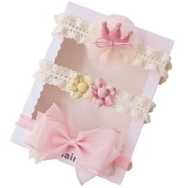 Shomty Flower & Ribbon, 3-Piece Set, Baby Hair Accessories, Hair Accessories, Hair Band, Baby & Children, Flowers, Ribbon, Toddler, Shichi-Go-San First Festival, Birthday, Anniversary, Celebration, 1