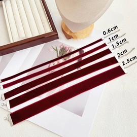 5pcs Red Choker Necklace for Women Red Velvet Choker Set Layered Red Choker Necklaces Classic Chokers for Women Adjustable Gothic Red Collar Necklace for Party Cosplay Birthday Jewelry Gifts-Red