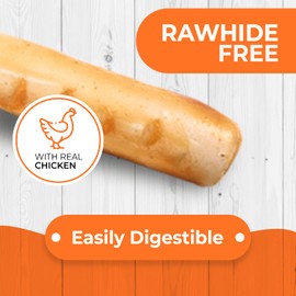 Canine Naturals Canine Naturals Chicken Recipe Chew - Rawhide Free Dog Treats - Made from USA Raised Chicken - All-Natural and Easily Digestible - 5 Pack of 7 Inch Large Rolls for Dogs 50-75lb