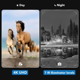 GTHUNDER 4K UHD Night Vision Goggles, Rechargeable 4" HD Screen Night Vision Binoculars for Outdoor & Security, Digital Infrared, 52MP Camera, WiFi