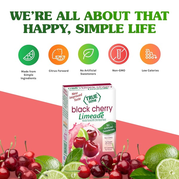 TRUE LIME Black Cherry Limeade Drink Mix (10 Packets) |