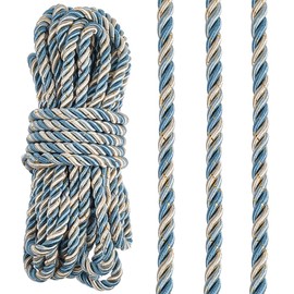 GORGECRAFT 8mm 11 Yards Twist Trim Cord Polyester Twist Lip Twine Decorative Braided Rope Thread String Ribbon for Home Decor Curtain Tieback Upholstery Accessories Sewing Crafts Slate Gray