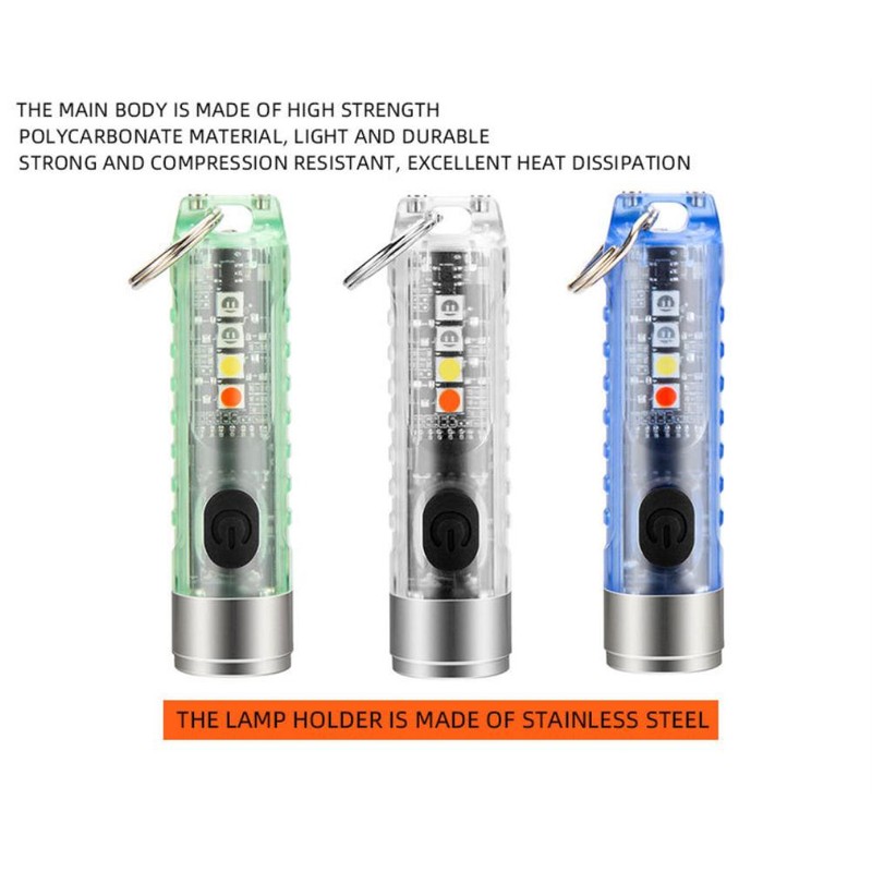 Keychain Flashlight Outdoor Portable Fast Charging Rechargeable Mini Pocket Flashlight