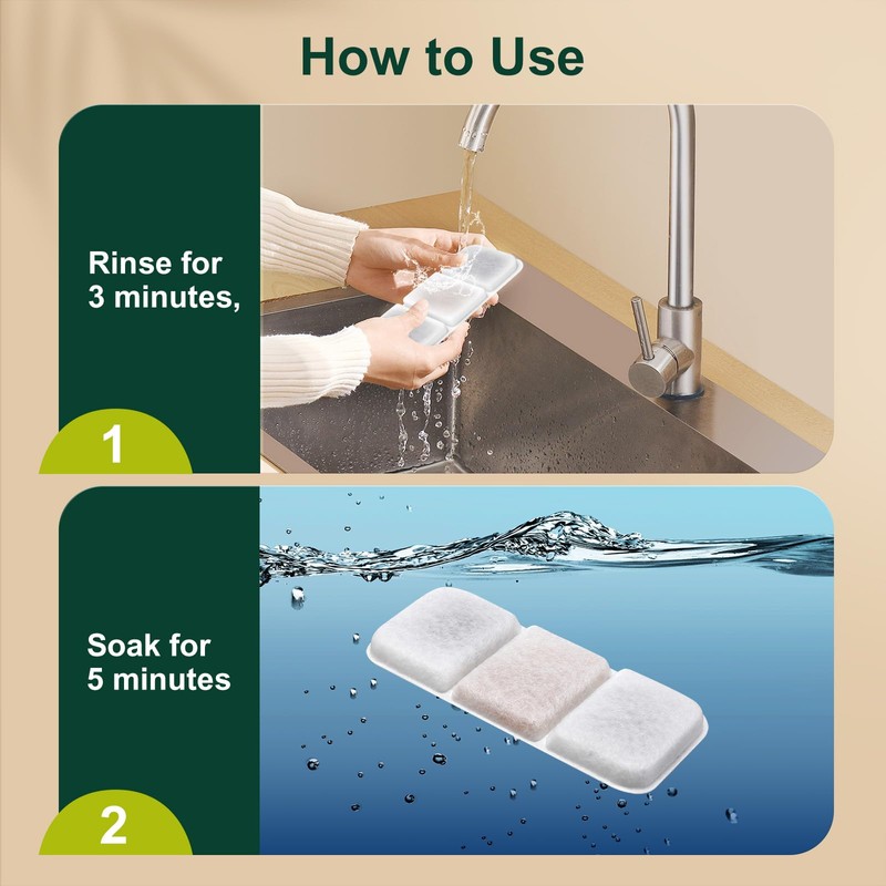 Gimars 8 Filter for Cat Fountain, 4 Pieces Filters +