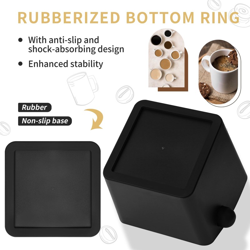 IAOSEN Large Square Knock Box High Sidewall Design Espresso Knock