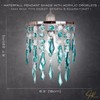 Modern Waterfall Design Easy Fit Pendant Shade with Clear/Teal Acrylic