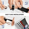 G128 6 Feet Tangle Free Spinning Flagpole (Black) Thin Blue&Red