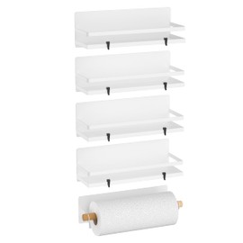 Magnetic Spice Rack Moveable Magnetic Shelf Organizer for Kitchen Refrigerator Microwave Oven Storage Rack Fridge Magnet Organizer,White.4 Packs