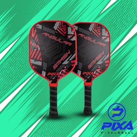 PIXA Angular Smash 13mm Fiberglass Pickleball Paddle Set of 2, with 4 Outdoor Pickleballs and Oxford Cloth Bag; Great Gift!