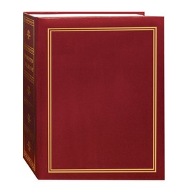 Pioneer Photo Album Book Style Bound Photo Album with Gold Accents, Holds 208 4x6" Photos, 2 Per Page, Burgundy