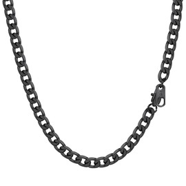 Cadena a Chain 20inch Chains Black Jewelry Stainless Steel Necklace Mens Cuban Link Necklace