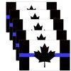 5 PCS Thin Blue Line Black Canada Flag Sticker,6x3.5 In
