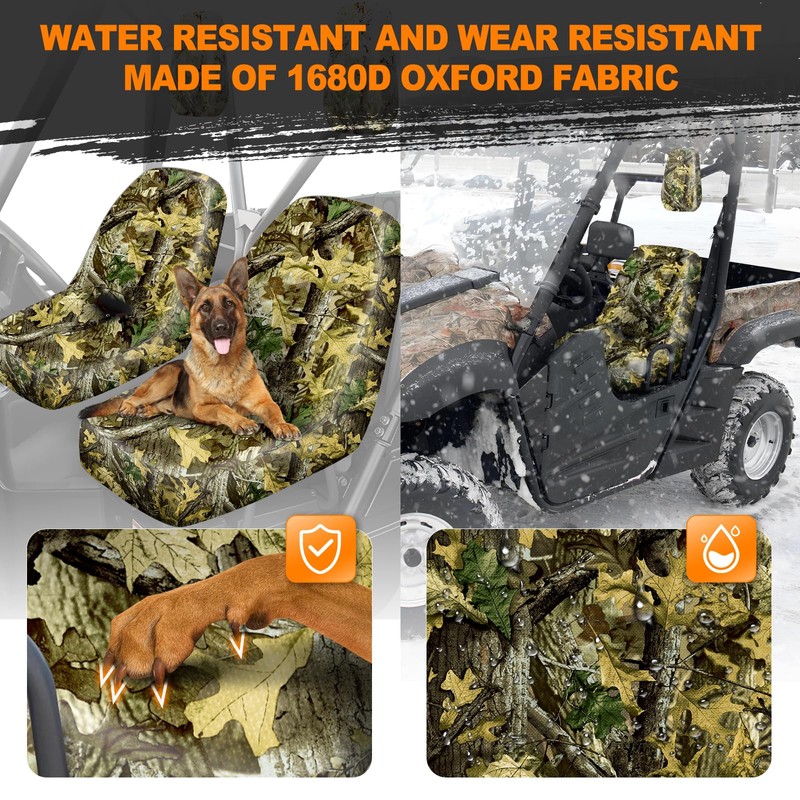 BORDAN UTV Waterproof Seat Cover for 2004-2021 Yamaha Rhino 700
