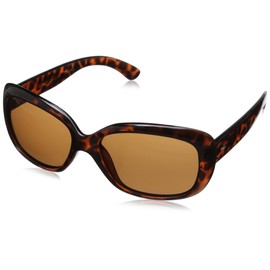 Foster Grant Women's Election Wrap Polarized Sunglasses, Tortoise/Brown, 58 mm
