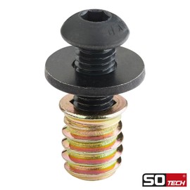 SOTECH Screw Set 16 Pieces M8 x 20 mm with Threaded Sockets/M8 x 15 mm and Washers for Table Frames, Table Legs and Much More