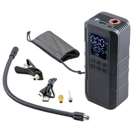 Kijima JP03-R Smart Air Pump (Body: 6.5 x 2.8 x 2.0 inches (165 x 70.5 x 50 mm); Hose Length: 11.8 inches (300 mm); Air hose (U.S. type), English adapter (dragonfly type), Presta adapter, ball needle,