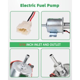 Electric Fuel Pump HEP-02A Electric Transfer Gas Diesel Inline Electric Fuel Pump Replacement For Motorcycle Carburetor ATV Trucks Boats Low Pressure 2.5-4 PSI
