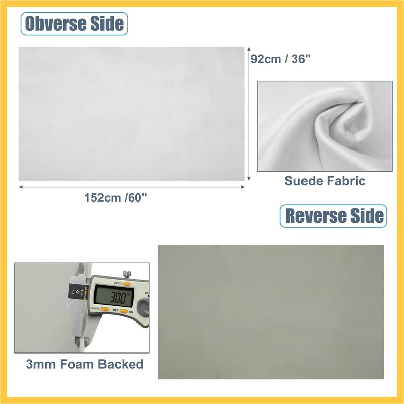 REPAIROCK Suede Headliner Fabric 36" Length x 60" Width Foam