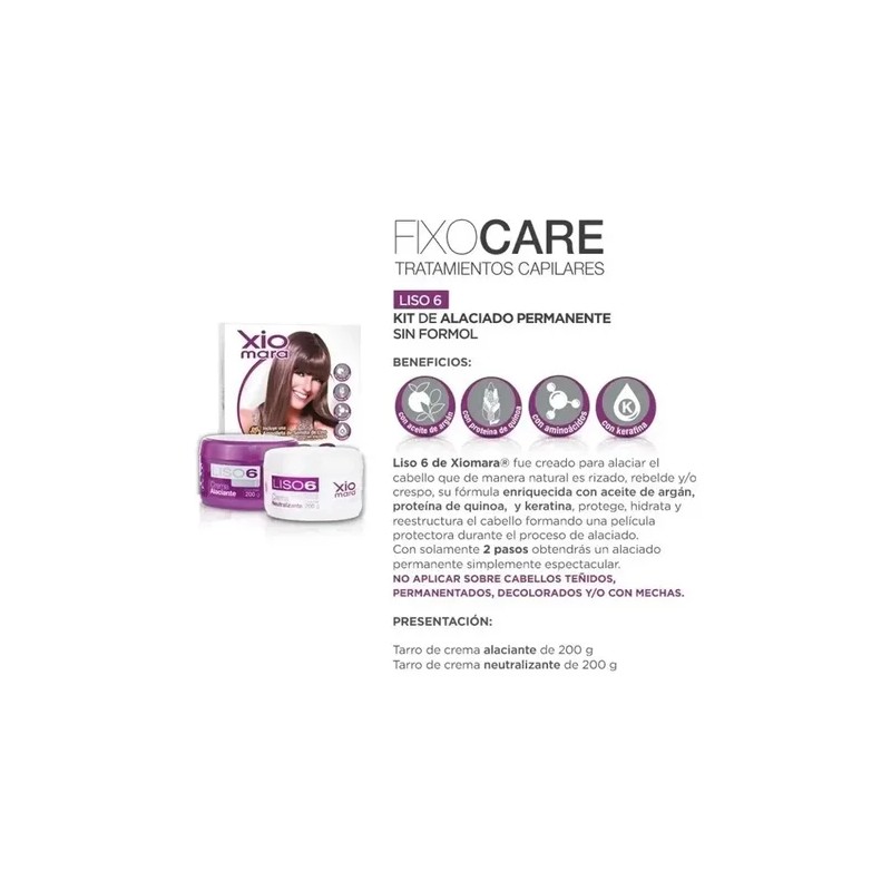 Xiomara Kit Alaciado Permanente Con Keratina Sin Formol