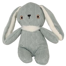 Toyland® 17cm (6.6") Cuddly Pale Blue Knitted Rabbit - Childrens Soft Toy Plush - Suitable For Age 12 Months+