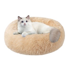 Nisrada Cat Beds for Indoor Cats,24 Inch Dog Bed for Small Melium Large Dogs, Washable-Round Pet Bed for Puppy and Kitten with Slip-Resistant Bottom