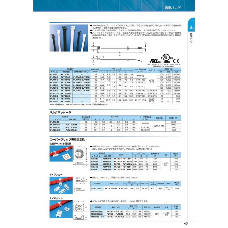Panduit PLT Series Super Grip Nylon Cable Ties, for Electrical