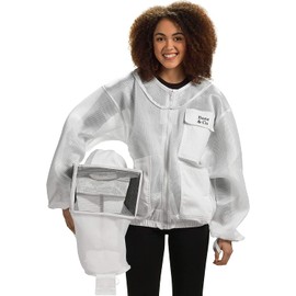 Bees & Co K85 Ultralight Beekeeper Jacket with Square Veil, XS, Crystal White