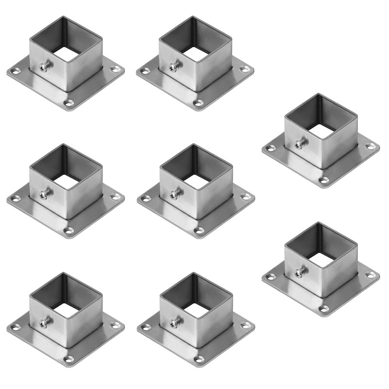 eoere 8 PCS 1-1/4" Square Post Flange Base, Metal Floor