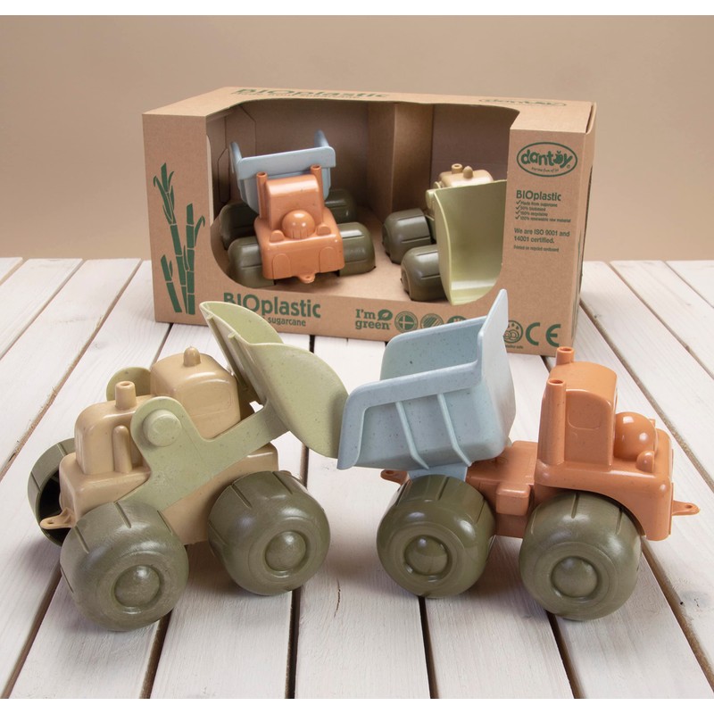 Dantoy Organic Line Hand Excavator and Truck 2 Pack 24