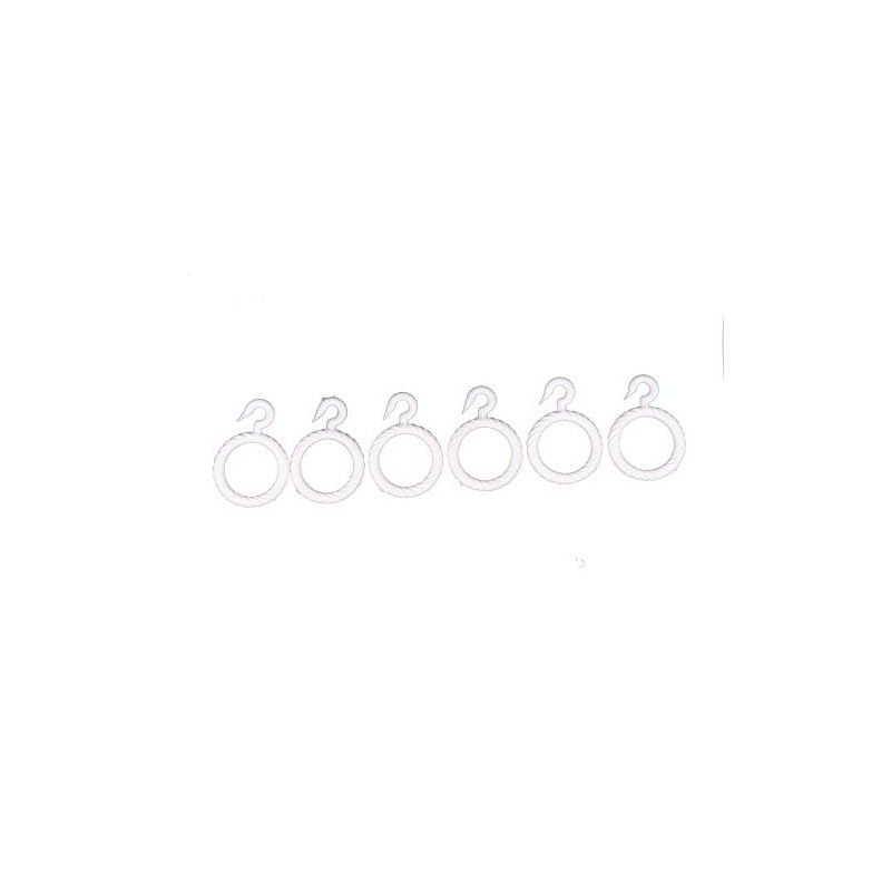 HIRDAY Curtain Hook Ring (White) -Set of 50 Pieces
