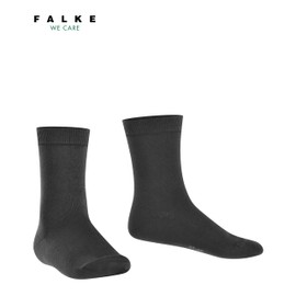 FALKE Kids Cotton Finesse socks, 1 pair, UK size 3-5 (EU 35-38), Black, cotton mix - Fine and skin friendly cotton